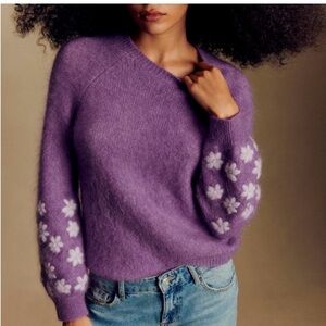 Sezane Lilac purple sweater Melanie Jumper kid mohair